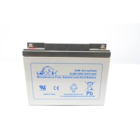 Leoch NON-SPILLABLE SEAL LEAD ACID BATTERY 12V 50A AMP OTHER ELECTRICAL COMPONENT DJM1250 (12V51AH)